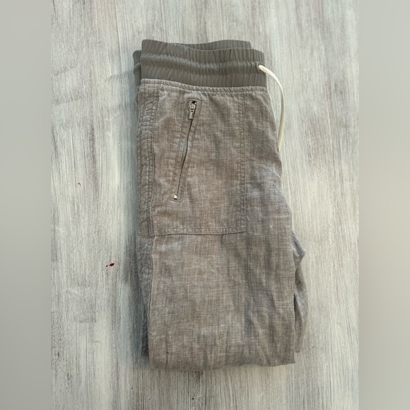 Athleta Linen Blend Joggers - Size 4 - Gray - Zip Pockets - Picture 8 of 9
